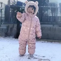 スノースーツ　NEXT ピンク ドット中綿コート フード 2-3y 98cm