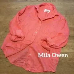 美品　ミラオーウェン　リネンシャツ　ピンク　麻　Mila Owenのサムネイル