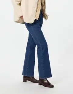 ユニクロ　スリムフレアトラウザージーンズ　S　ブルー　UNIQLO