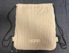 【sqnz】 ナップサック バック 2WAY ブランドロゴ チェック ストライプ