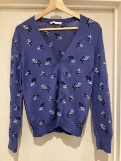 H489*LAURA ASHLEY ローラアシュレイ☆花柄☆カーディガン☆濃紺. H489*LAURA ASHLEY ローラアシュレイ☆花柄☆カーディガン☆濃紺