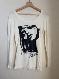 y2kクリーム色 長袖 Tシャツ グラフィックプリント