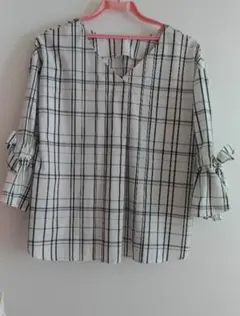 «値下げ中»ストライプ ブラウス トップス 　パフスリーブ