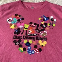 【日本未発売】WDW ミッキーマウス イヤーハット柄 古着 Tシャツ 半袖 Mのサムネイル
