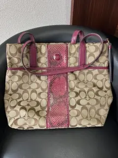 Coach トートバッグ ベージュとパープル