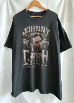 ジョニーキャッシュ Tシャツ バンドTシャツ 古着 黒 フェード バンT XXL