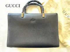 最終値下げ⭐︎GUCCI カバン　ブラックバンブー　黒バック　グッチのサムネイル