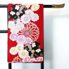 あ*ま様 袋帯 赤 花柄