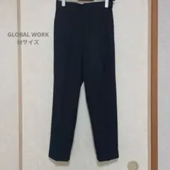 【GLOBAL WORK】あったかウツクシルエットテーパードパンツ 黒 Mサイズ