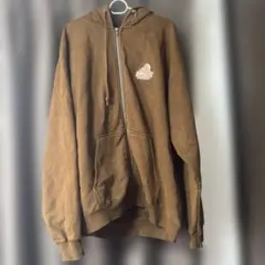X-LARGE ブラウン フルジップパーカー
