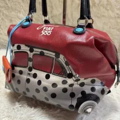 【激レア】　カブス　FIAT500 コラボ　ハンドバッグ　レザー　チャーム付きのサムネイル