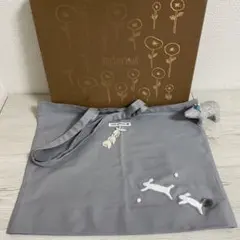 ハンドメイド刺繍＊ミナペルホネン 少し大きめエコバッグにうさぎさん♪