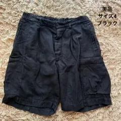 美品】コンフェクト リトアニアリネン ギアショーツ 黒 4 麻 イージー