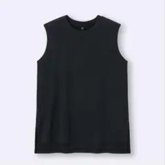 【匿名発送】GU リブスリットチェニック　黒　L