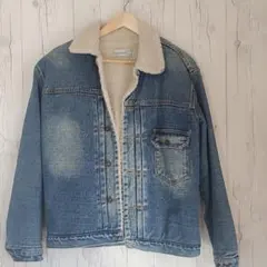 デニムジャケット フリースライニング 襟付き