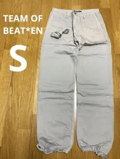 ワイドパンツ　ワークパンツ　ブルーグレー　ベルト付き　S ゆったり　Y2K