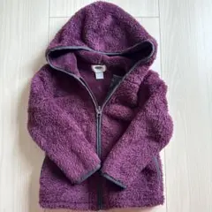 フリースジャケット フード付き パープル