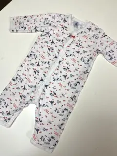 プチバトー　ロンパース 花柄 おおかみ 模様（6M/67cm）