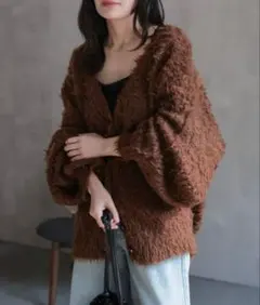 新品同様ap retroプードルシャギーニットカーディガン⭐︎ボンジュールサガン