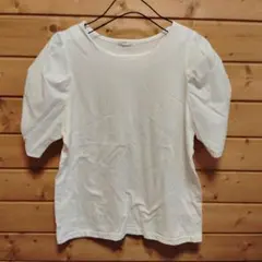 mysa パフスリーブ 半袖Tシャツ ホワイトしまむら