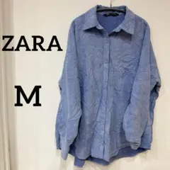 美品✨ZARA ザラ 長袖シャツ【M】ライトブルー 春 秋 コーデュロイ