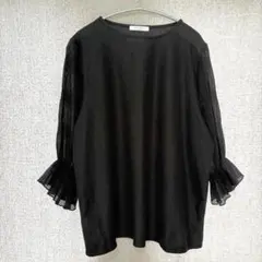 美品✦chocolraffine robe ニットセーター F 黒 異素材