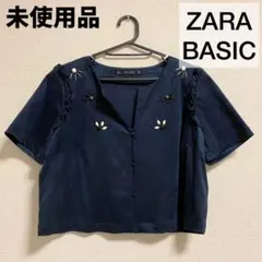 【ZARA BASIC】ベロアビジューカットソー