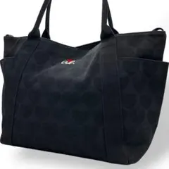 agnis b アニエスベー　トートバッグ　A4 大容量　黒　ブラックハート柄