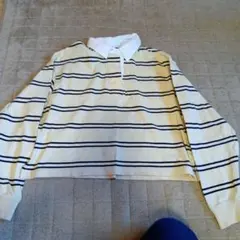 ストライプ 長袖ポロシャツ