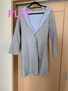 【Me様専用】フード付きグレー水色ロングコート