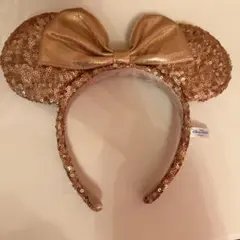 ミニーマウス風ピンクゴールドカチューシャ