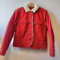 L.L.Bean朱色 コーデュロイ ボア襟ジャケット