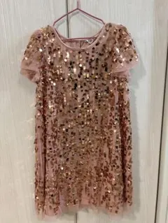 H&M スパンコール ドレス ピンク 128㌢　7-8歳のサムネイル