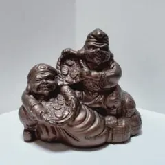 木製彫刻 福の神 二人の顔 置物 - メルカリ
