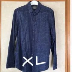 ZARA MAN ダークブルー スリムフィットシャツ