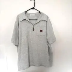 MONO-MART ハーフジップ 半袖 ポロシャツ グレーのサムネイル
