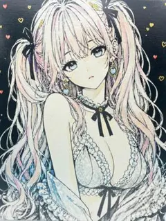 猫耳少女 オリジナルイラスト 原画コピック アート 手書きイラスト