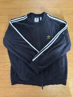 adidas トラックジャケット ダブルジップ 黒 L