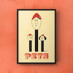 ★A4フレーム付き★オリジナル アートポスター PETS 犬 猫 インテリア