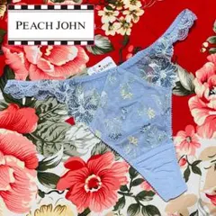 ★PEACH JOHN★花柄刺繍Tバックソングショーツ★パンツ下着★パープルSM