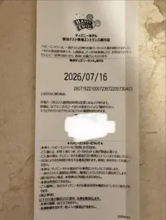 7月16日 ハッピーエントリー ディズニーランド 1枚 - メルカリ