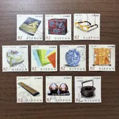 日本の古切手　美しい伝統工芸品 その6　9枚