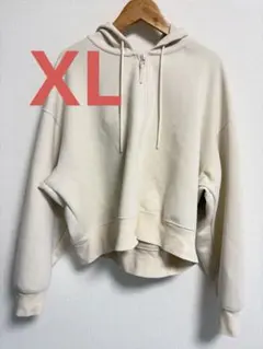 ユニクロ ドライスウェットフルジップパーカー ホワイト ナチュラル