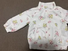 花柄 白　ウィンドブレーカー　ジップアップジャケット 80cm