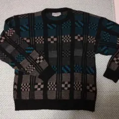 MONTEBELLO 幾何学模様セーター LサイズUSA製