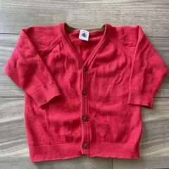 PETIT BATEAU 赤 カーディガン 12m