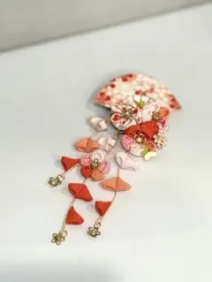 髪飾り つまみ細工 赤 和装 ヘアアクセサリー 着物 成人式 七五三 ひなまつり