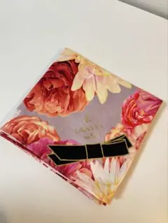 LANVIN ランバン　ハンカチ　フラワープリント　約55センチ×55センチ