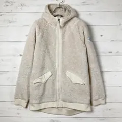 ノースフェイス　フリースパーカージャケット　ボア　ロゴ刺繍　ベージュ　S/P60