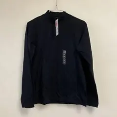 ユニクロガールズヒートテックリブハイネックTシャツ長袖ブラックサイズ160